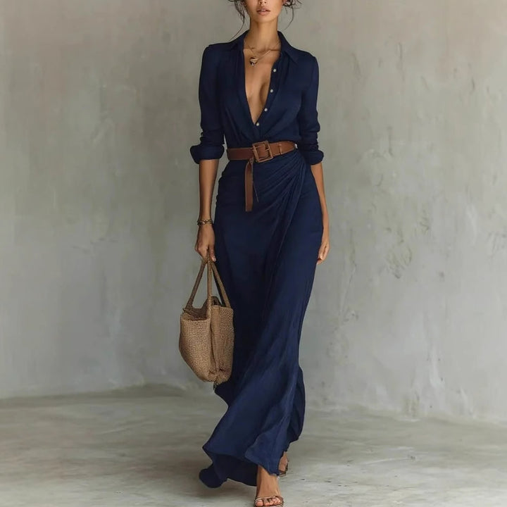 Damen maxi Kleid mit elegantem Wickeldesign Echo Archiv