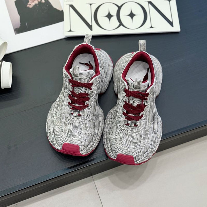 Damen Sportliche glitzernde Chunky-Sneaker mit gepolstertem Komfort – Névara