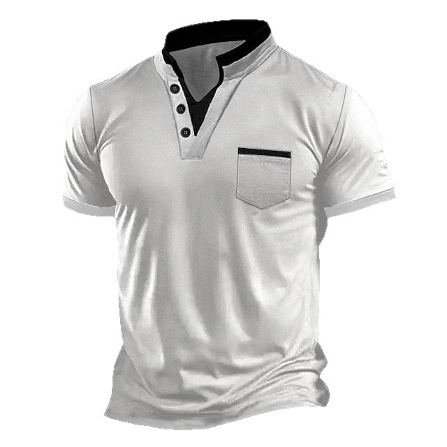 Herren Poloshirt mit kurzer Knopfleiste und Brusttasche Echoarchiv