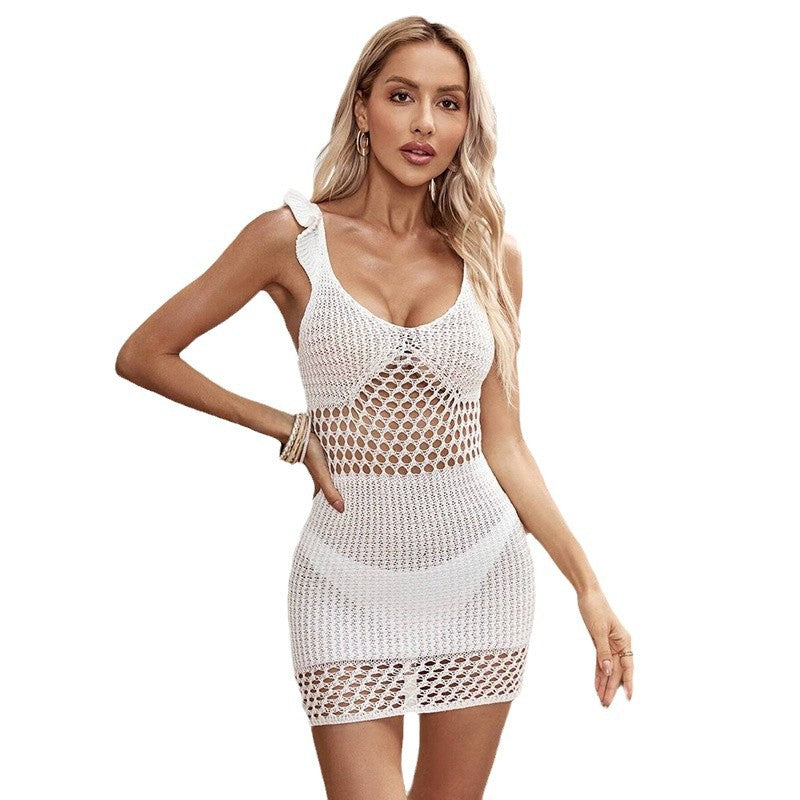 Damen gehäkeltes Strandkleid mit einzigartiger Netzstruktur Echo Archiv