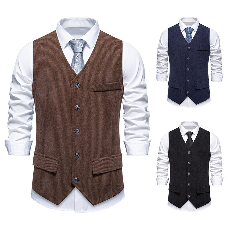 Herren elegante Anzugweste mit feinen strukturierten Details Echoarchiv