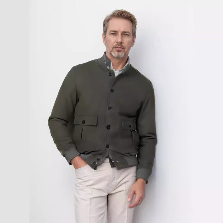 Herren beschichtete Freizeitjacke im sportlichen Stil mit praktischen Taschen Echoarchiv