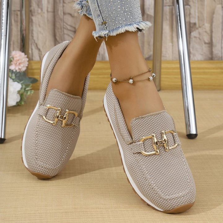 Damen Leichte Mesh-Slipper-Loafer mit gepolstertem Komfortfußbett und Dekor-Schnalle – Lioré