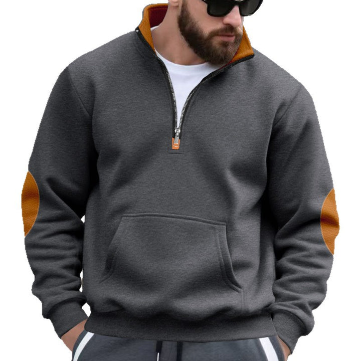 Herren Sportpullover mit hohem Kragen und praktischen Taschen Echoarchiv