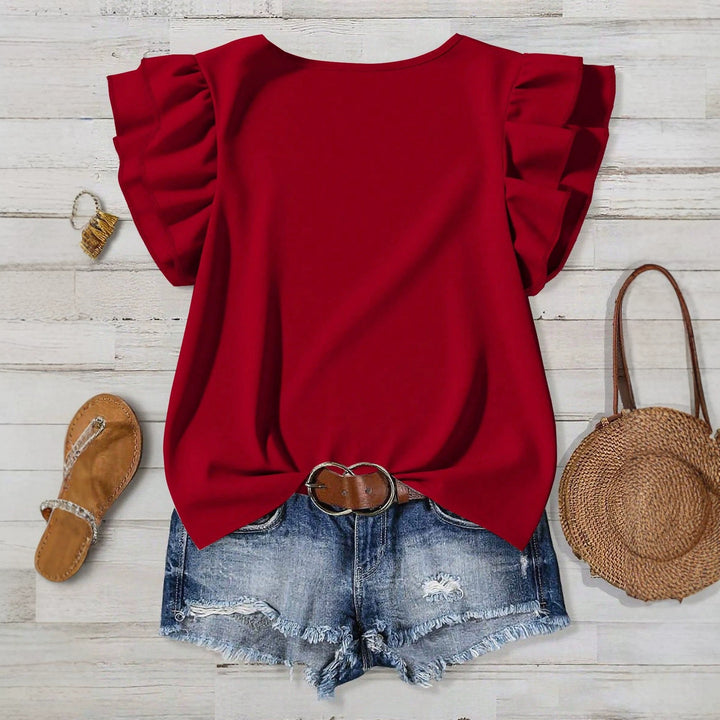Damen Elegante Bluse mit Rüschendetails Echo Archiv