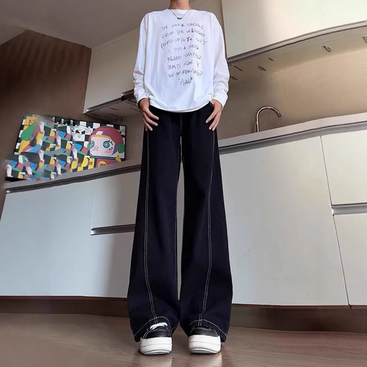 Damen Lässige High-Waist Schlaghose Echoarchiv