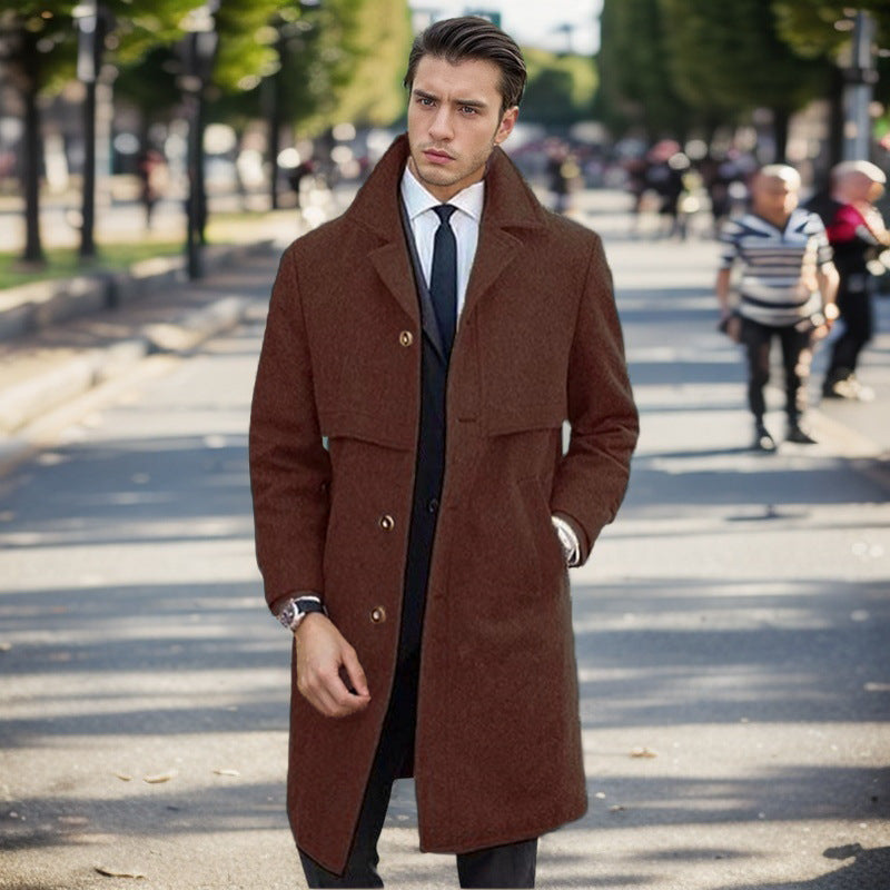 Herren urbaner Wollmantel mit asymmetrischem Schnitt Echoarchiv