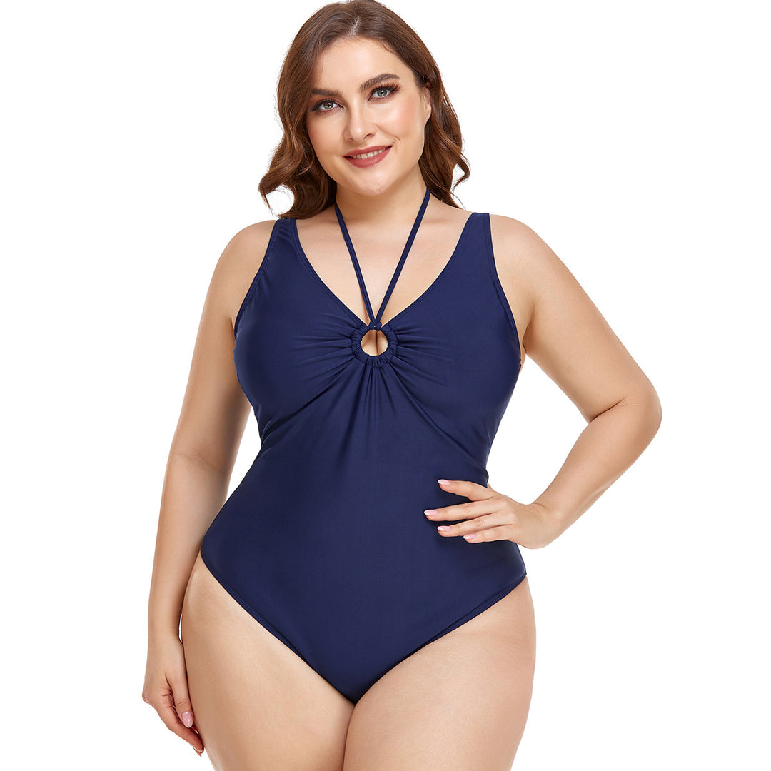 Damen Eleganter Hochgeschnittener Einteiler Badeanzug mit modischem Ringdetail Echo Archiv