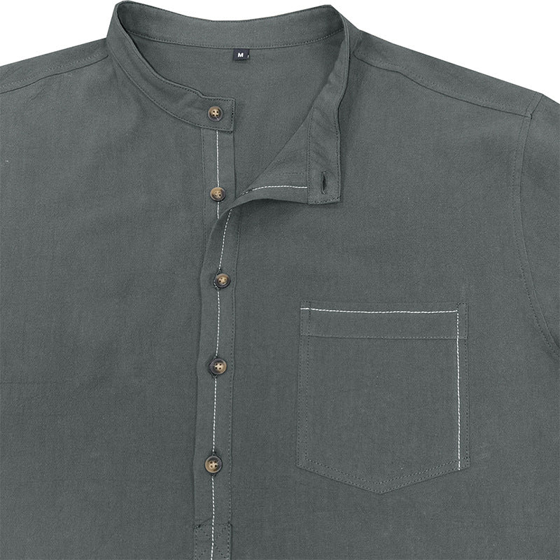 Herren Langarm-Henley-Shirt mit strapazierfähiger Baumwollmischung und modischer Knopfleiste Echoarchiv
