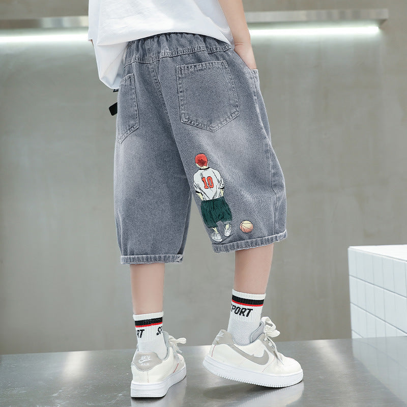 Unisex lässige Denim-Shorts mit kreativen Applikationen Echo Archiv