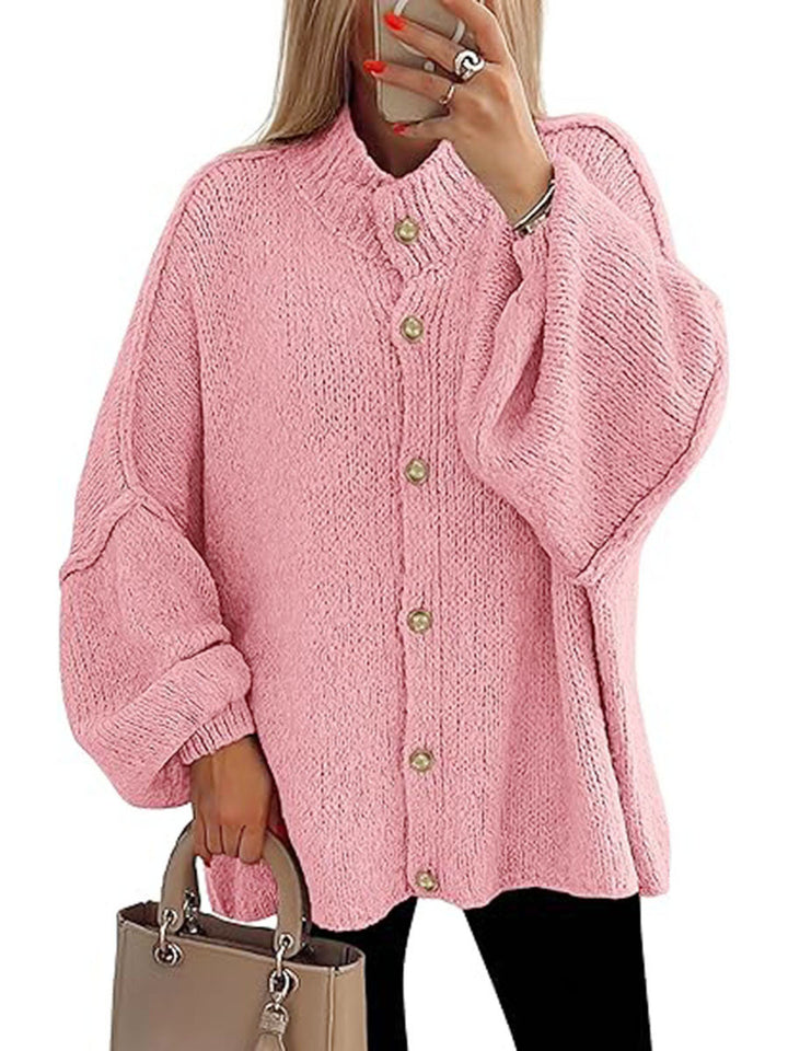 Damen oversized Strickjacke mit Knopfverschluss Echoarchiv