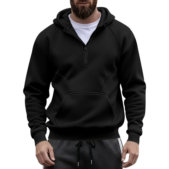 Herren Fleece Kapuzenpullover mit Reißverschluss und Kängurutasche Echoarchiv