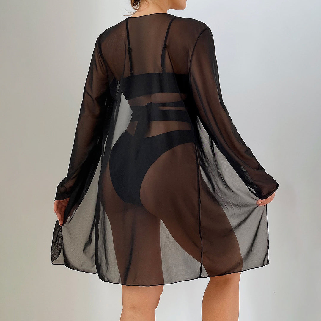 Damen Einteiler Badeanzug mit transparentem Cover-Up und modernem Schnitt Echo Archiv