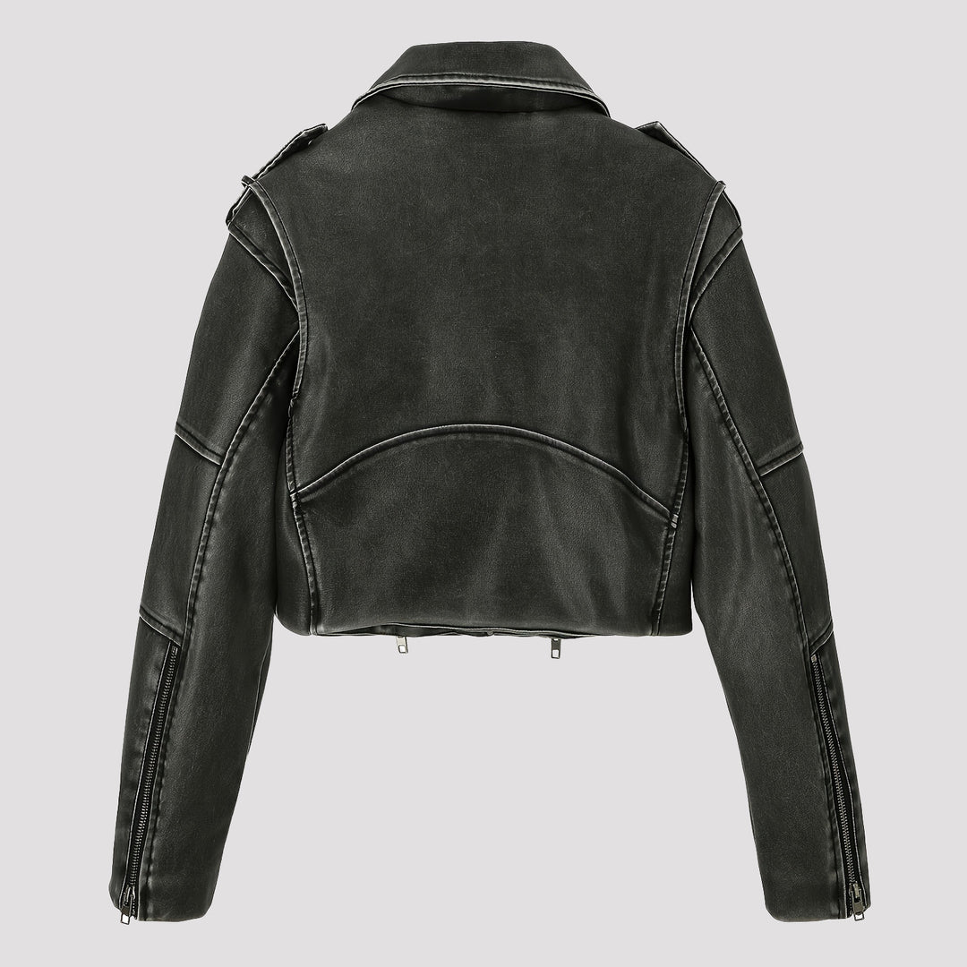Damen Cropped Bikerjacke Echo Archiv