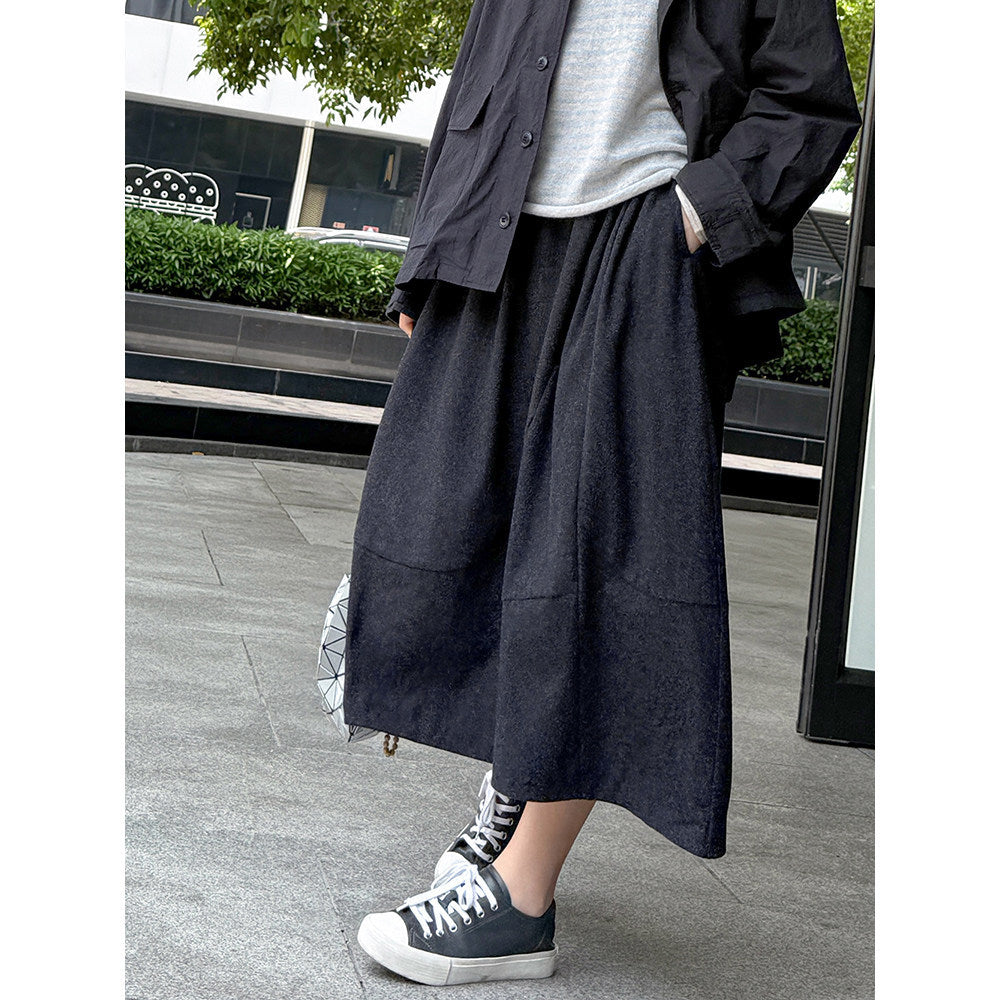 Damen Eleganter Midirock mit lässigem Schnitt Echoarchiv