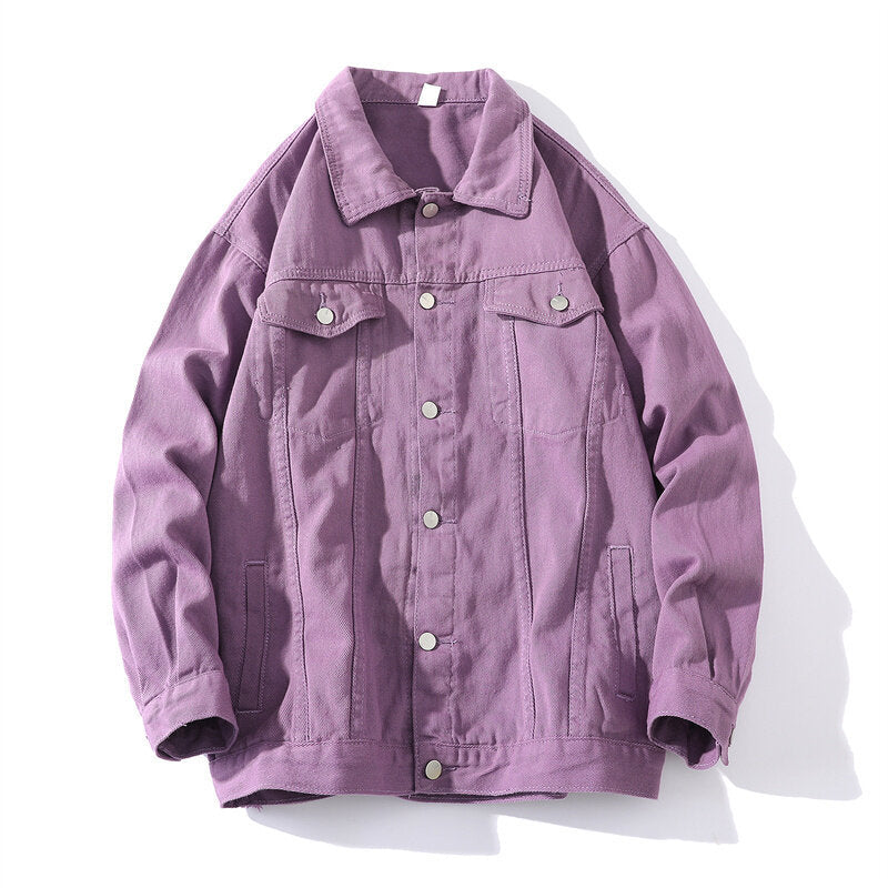 Herren Oversize Jeansjacke aus Stonewashed Denim mit Druckknopfleiste und Brusttaschen Echo Archiv