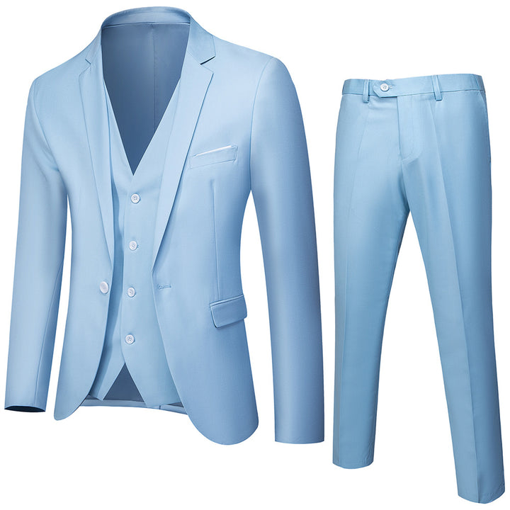 Herren nan dreiteiliges Business-Anzugset mit tailliertem Einreiher-Sakko, schmal geschnittener Weste und elegant geschnittener Anzughose Echo Archiv