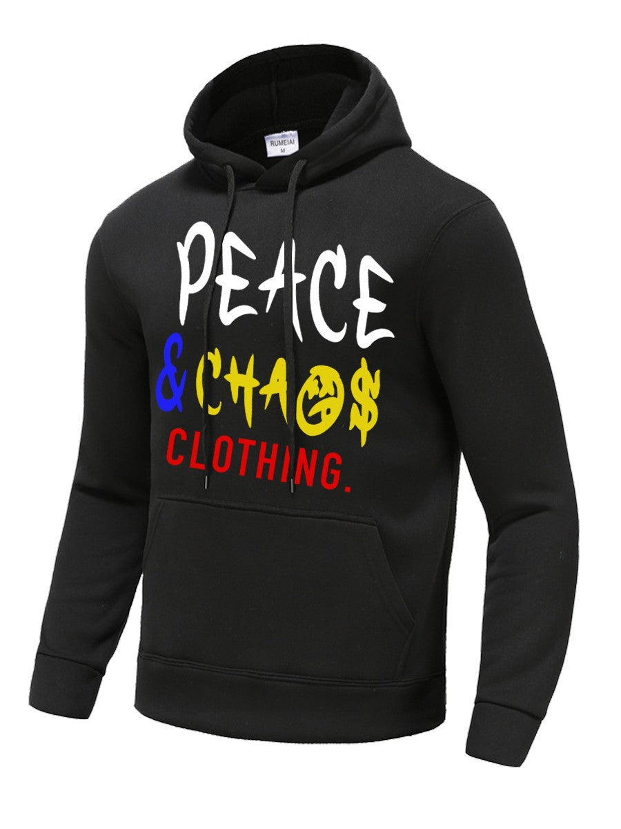 Herren Kapuzenpullover mit auffälligem Schriftzug und praktischen Taschen Echoarchiv
