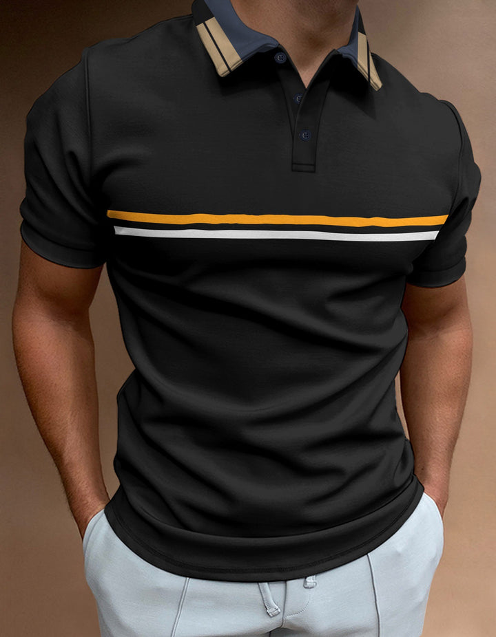 Herren Poloshirt mit modernem Kragen und sportlicher Akzentlinie Echoarchiv