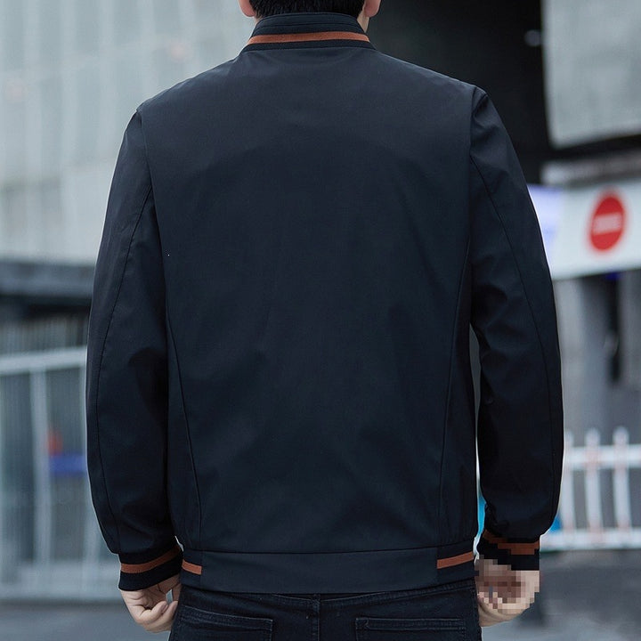 Herren Leichte Urban-Bomberjacke aus Softshell mit Stehkragen, Reißverschlusstaschen & kontrastierten Bündchen Echoarchiv