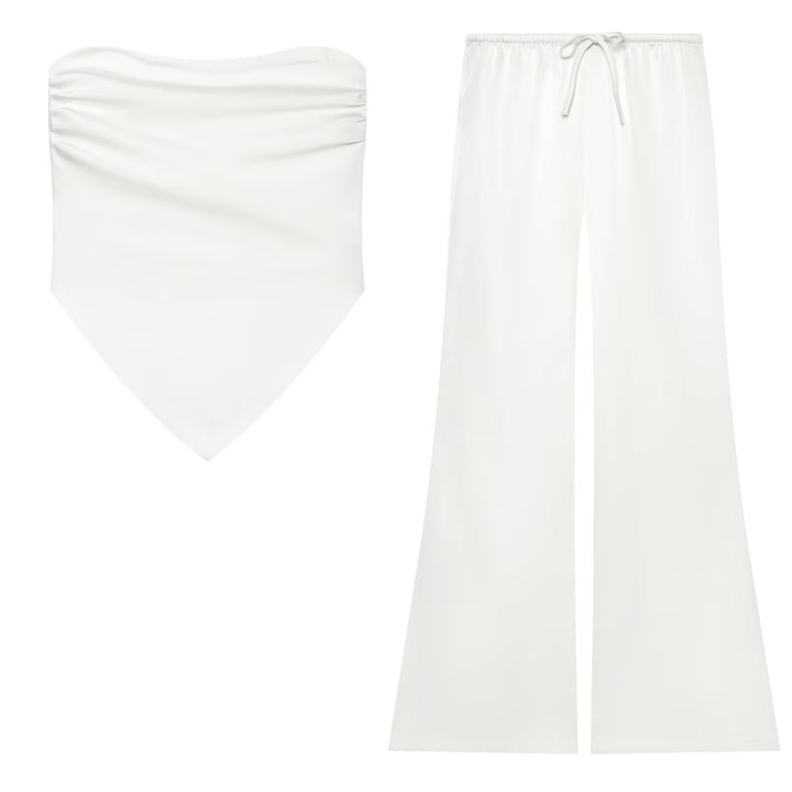 Damen Weite Satin-Hose mit elastischem Tunnelzugbund und Polka-Dot-Muster Echo Archiv