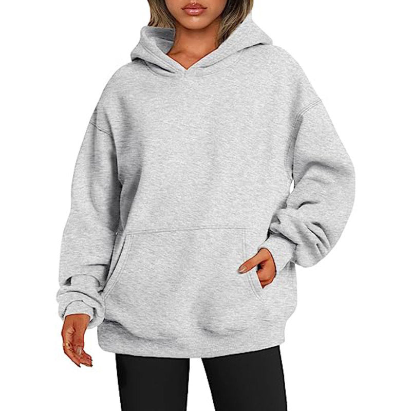 Damen nan Oversize Kapuzenpullover aus weicher Baumwollmischung mit Kängurutasche Echo Archiv