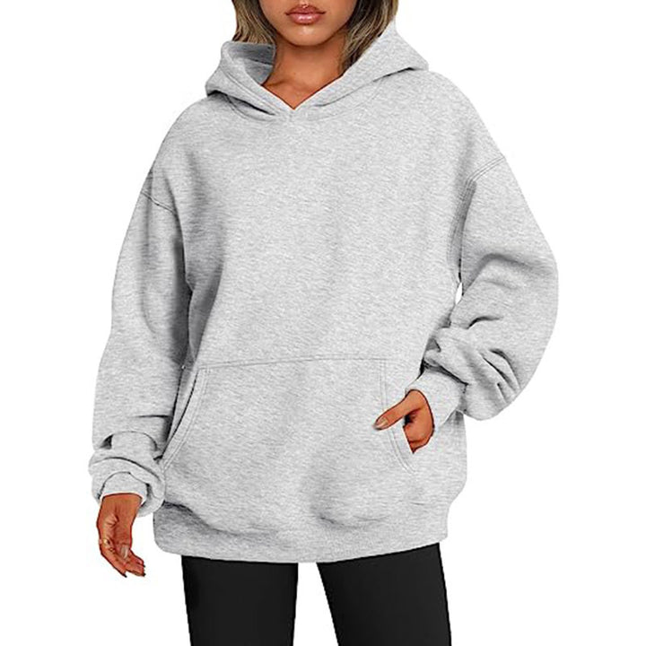 Damen nan Oversize Kapuzenpullover aus weicher Baumwollmischung mit Kängurutasche Echo Archiv