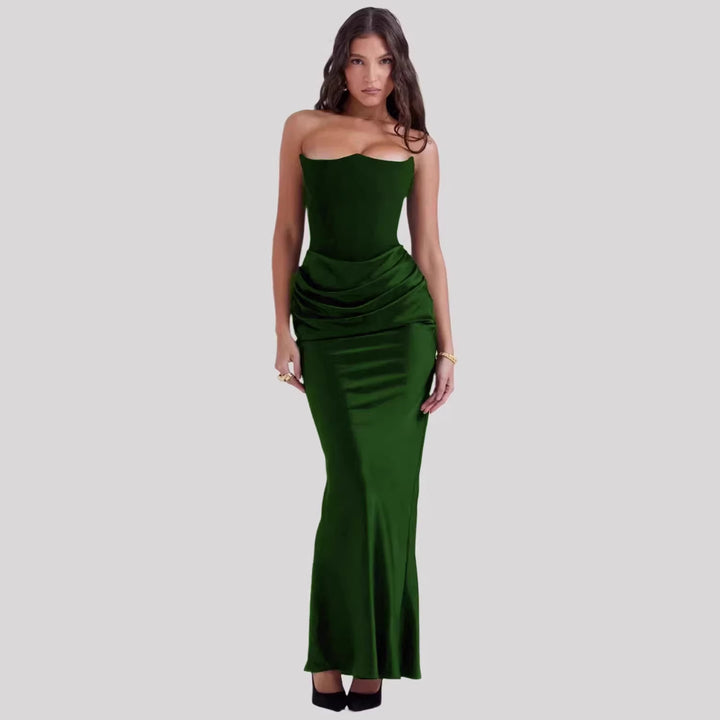 Damen Elegantes Abendkleid mit tiefem Dekolleté und drapierten Details Echo Archiv