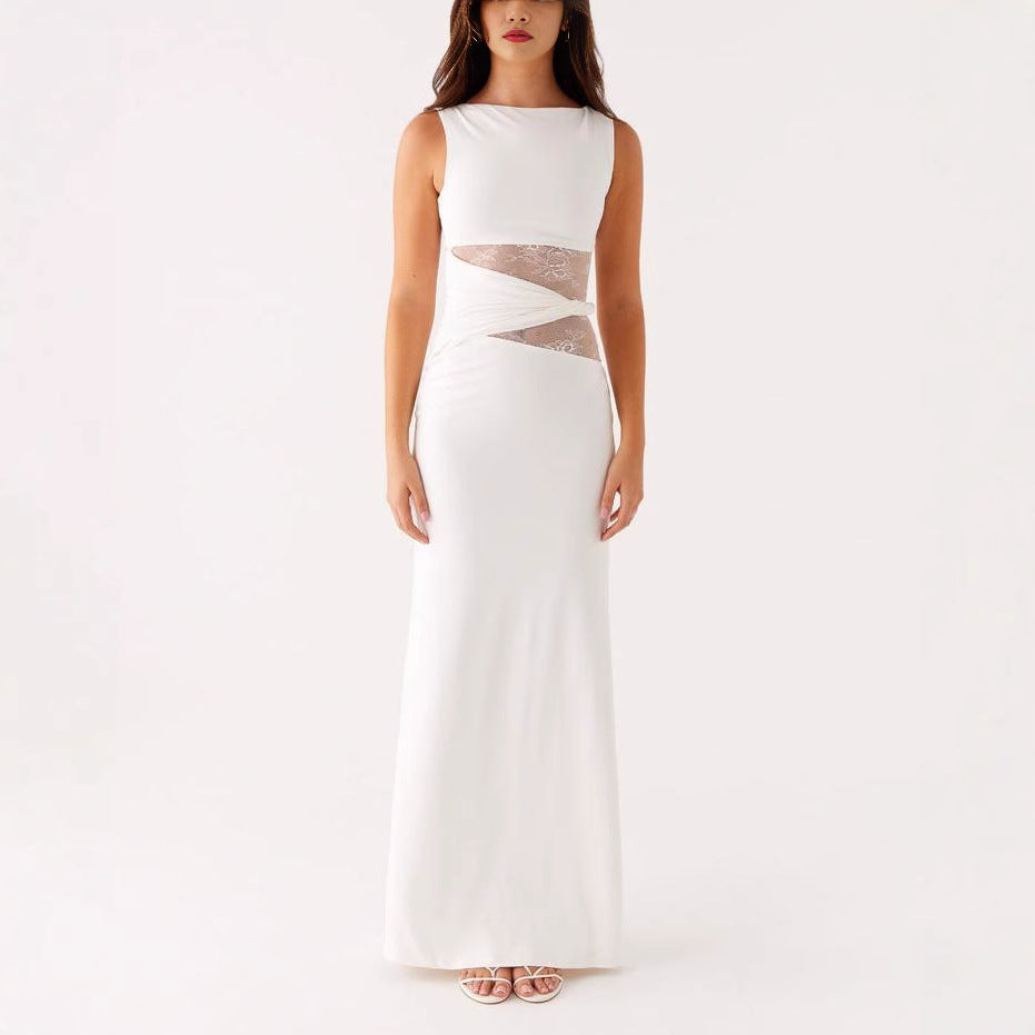 Damen Elegantes Maxikleid mit transparenter Spitze und figurbetontem Schnitt Echo Archiv