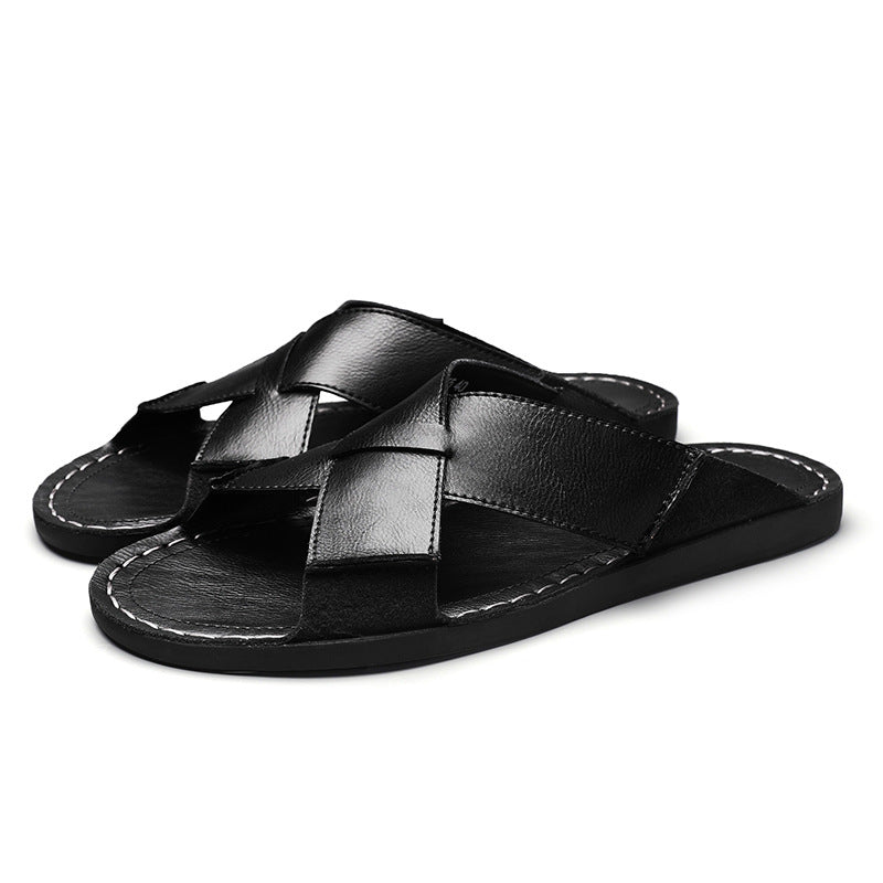 Herren Elegante und bequeme Leder-Sandalen mit verstellbarem Riemensystem – Tavélo