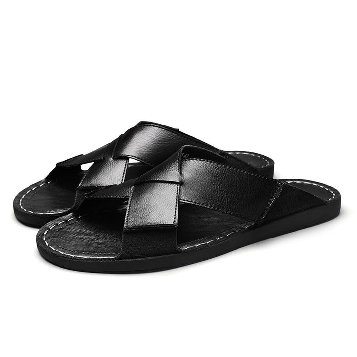 Herren Elegante und bequeme Leder-Sandalen mit verstellbarem Riemensystem – Tavélo