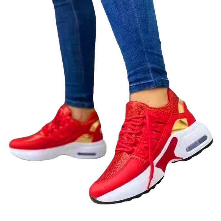 Damen nan sportive Plateau-Sneaker mit sichtbarem Luftkissen, gepolstertem Komfortfußbett und atmungsaktivem Mesh-Detail Echo Archiv