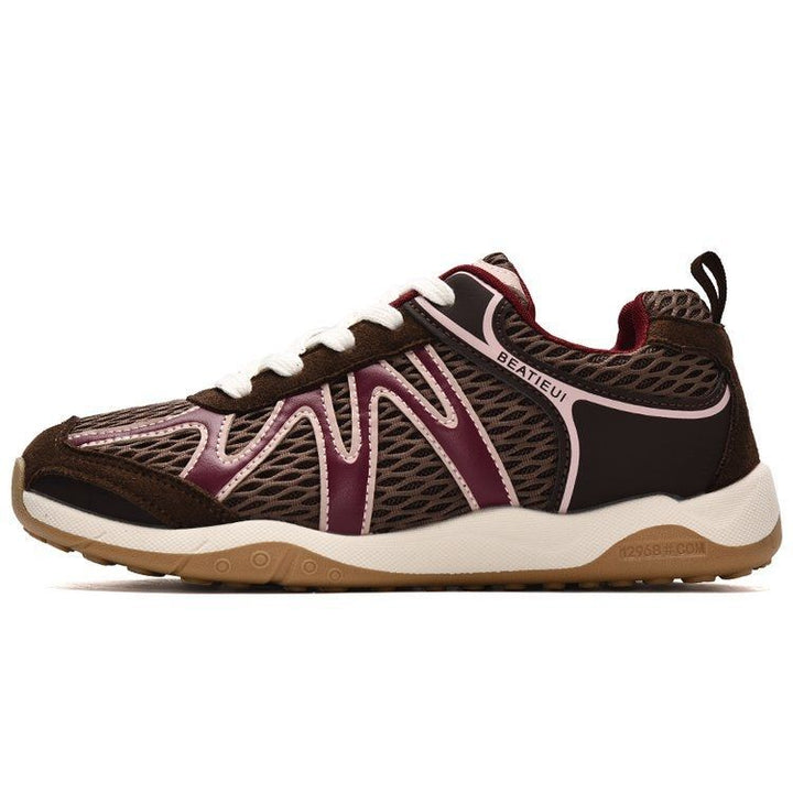 Damen Atmungsaktive Retro-Running-Sneaker mit Mesh-Obermaterial und Gumsohle – Névara