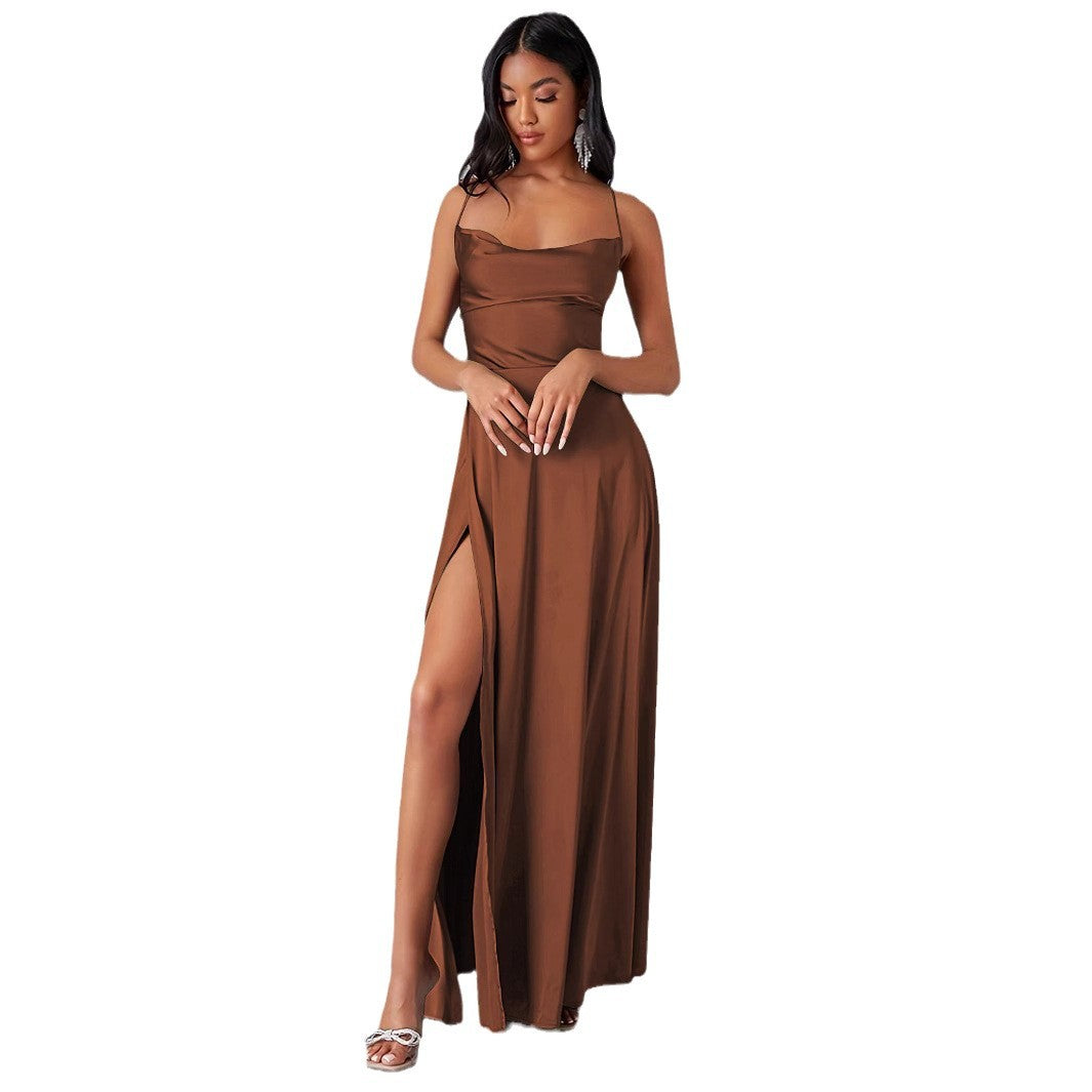 Damen Elegantes Abendkleid mit schulterfreiem Design und hohem Schlitz Echo Archiv