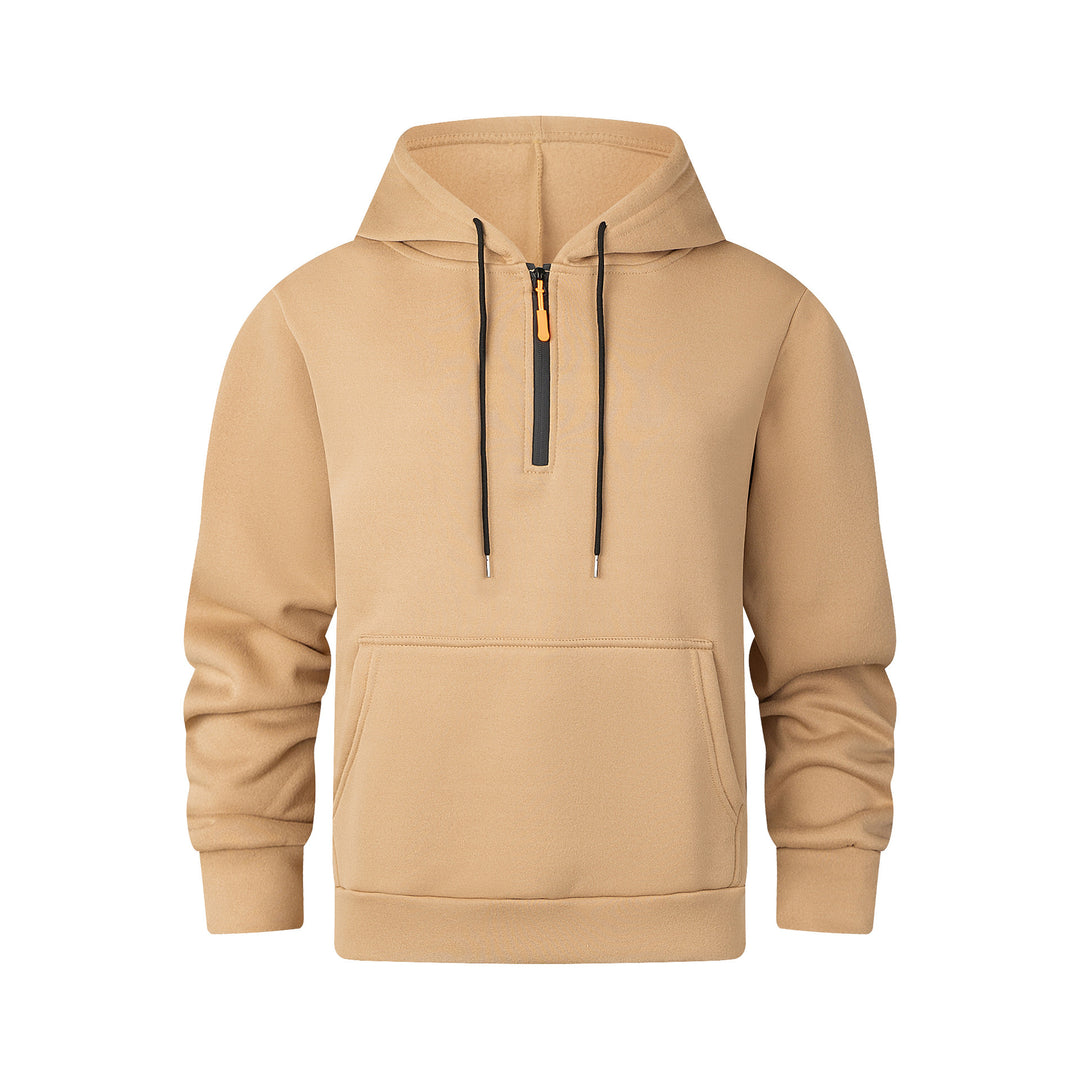 Herren moderner Kapuzenpullover mit halbem Reißverschluss und Kängurutasche Echoarchiv