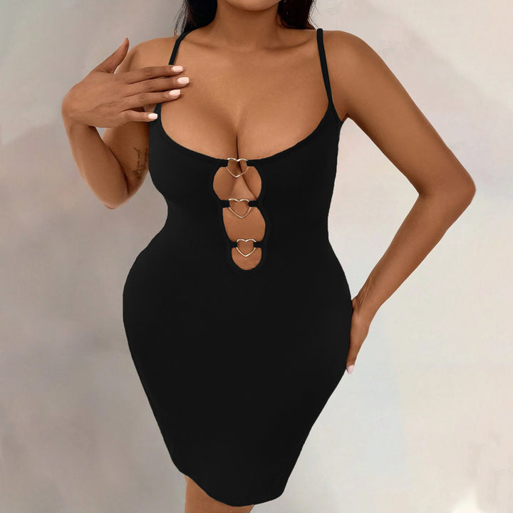 Damen figurbetontes Abendkleid mit Herz-Ausschnitt und verstellbaren Trägern Echo Archiv
