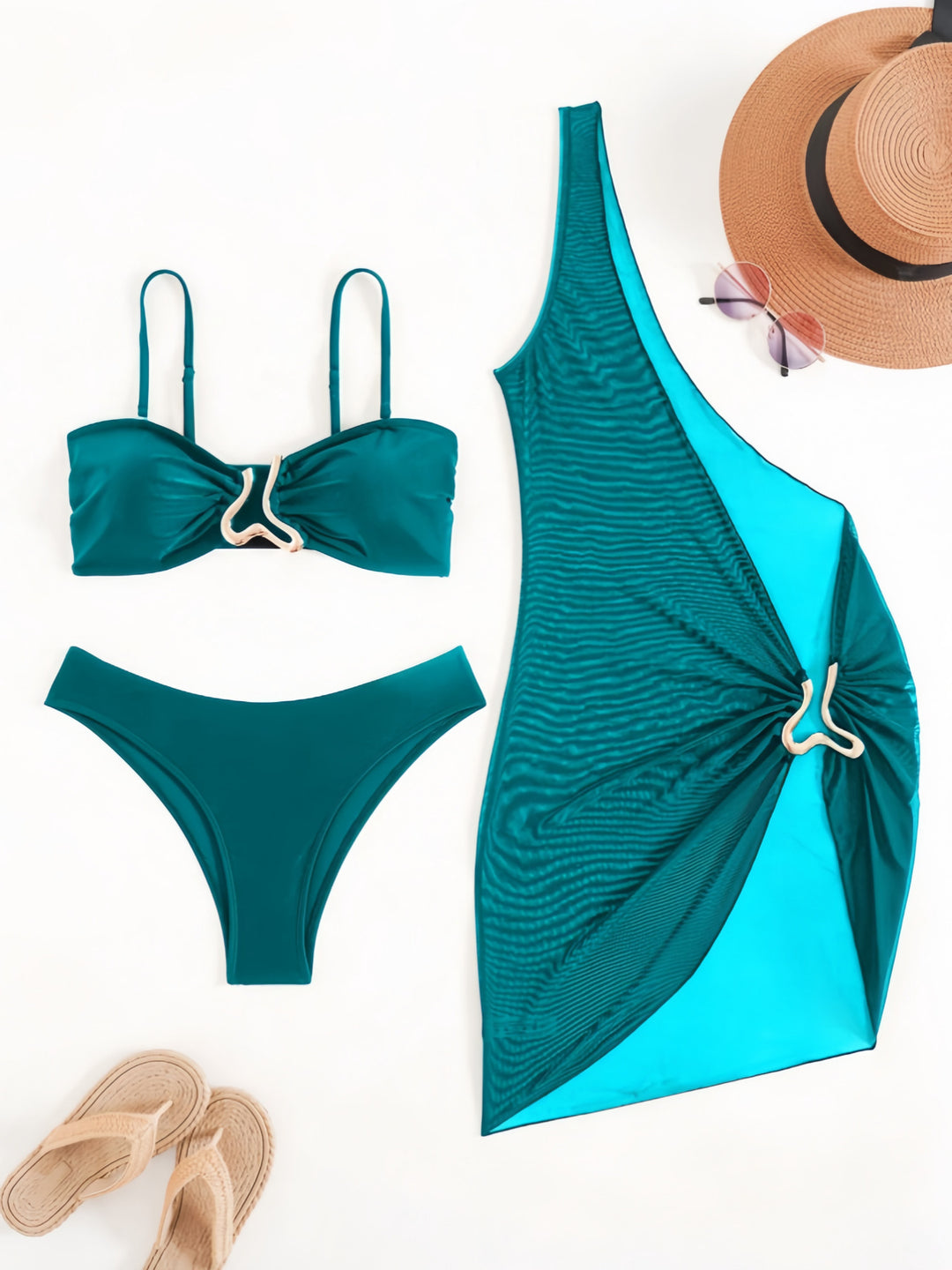 Damen Bandeau-Bikini mit transparentem Cover-Up Echo Archiv