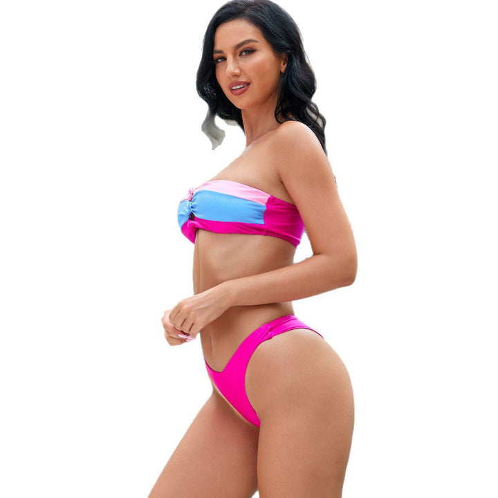 Damen Bandeau-Bikini mit modischem Knoten und hohem Beinausschnitt Echo Archiv