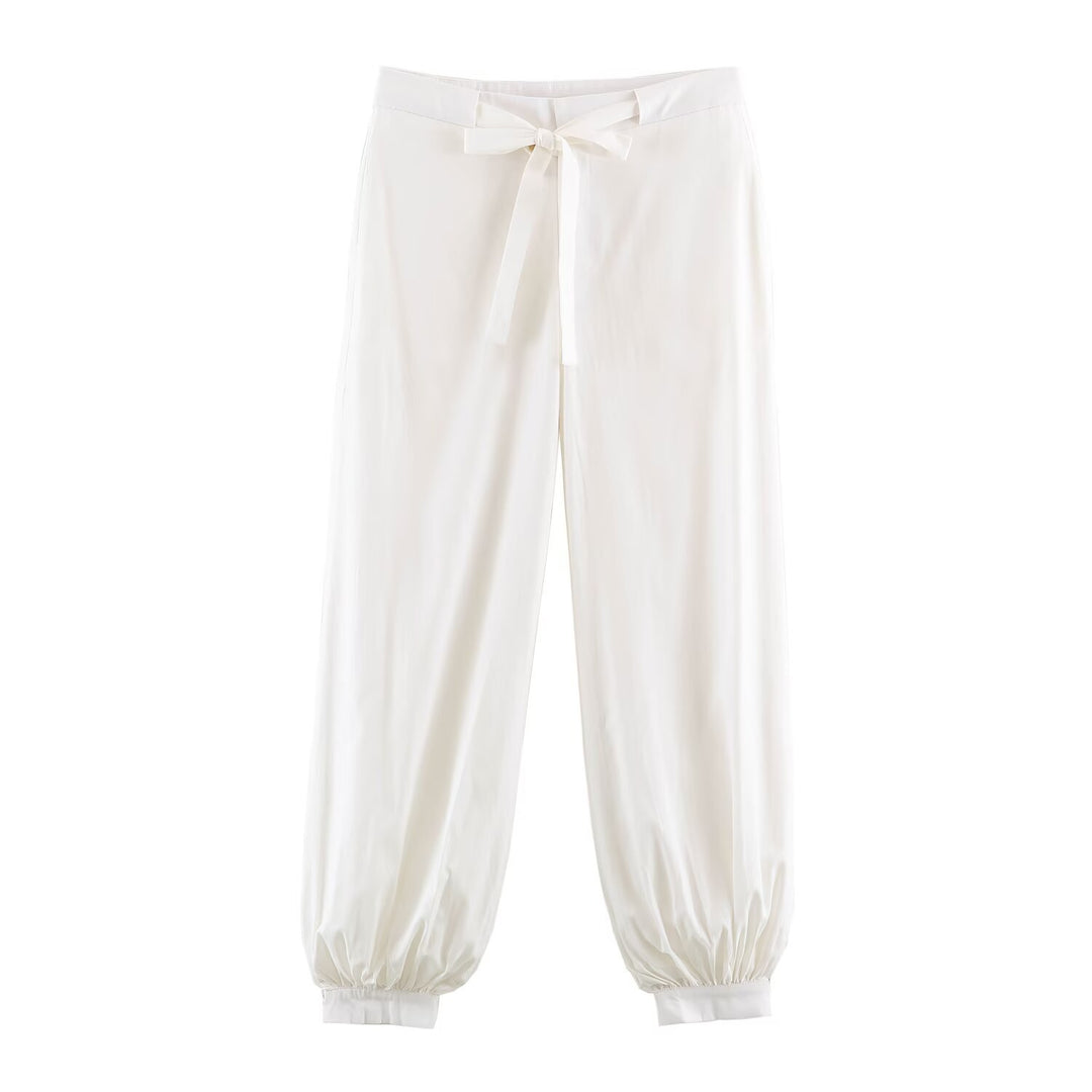 Damen Zweiteiler Lounge-Set aus fließender Satin-Optik mit Hemdbluse und hochtaillierter Kordelhose Echo Archiv