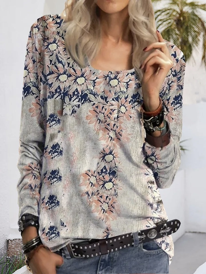 Damen Asymmetrische Tunika mit Karopatch und Zierknöpfen – Avérine
