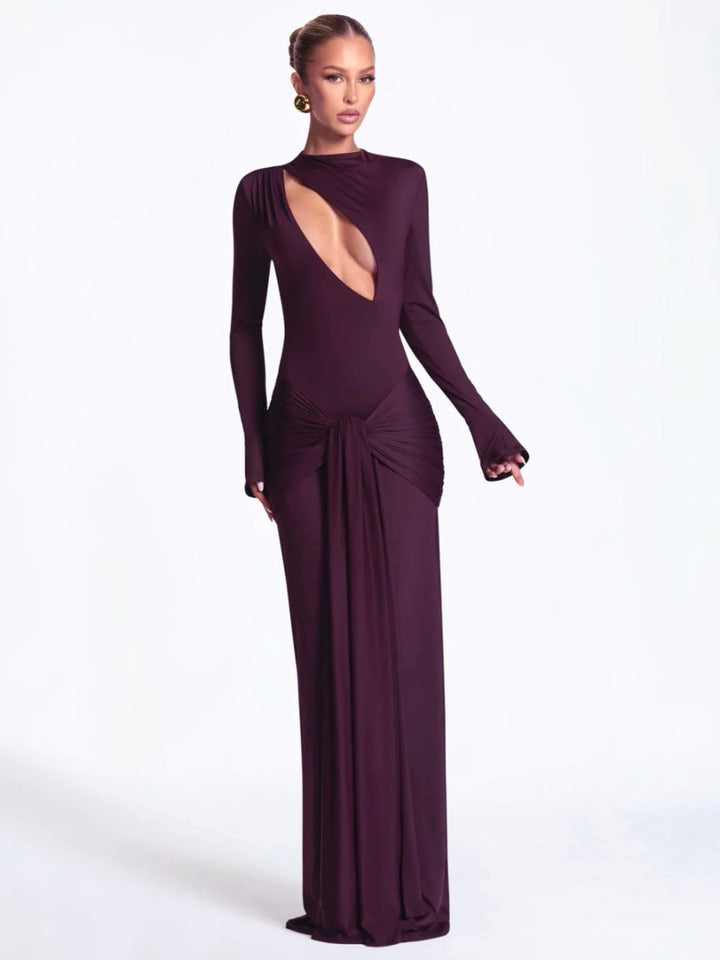 Damen Modisches Maxikleid mit asymmetrischem Ausschnitt Echo Archiv