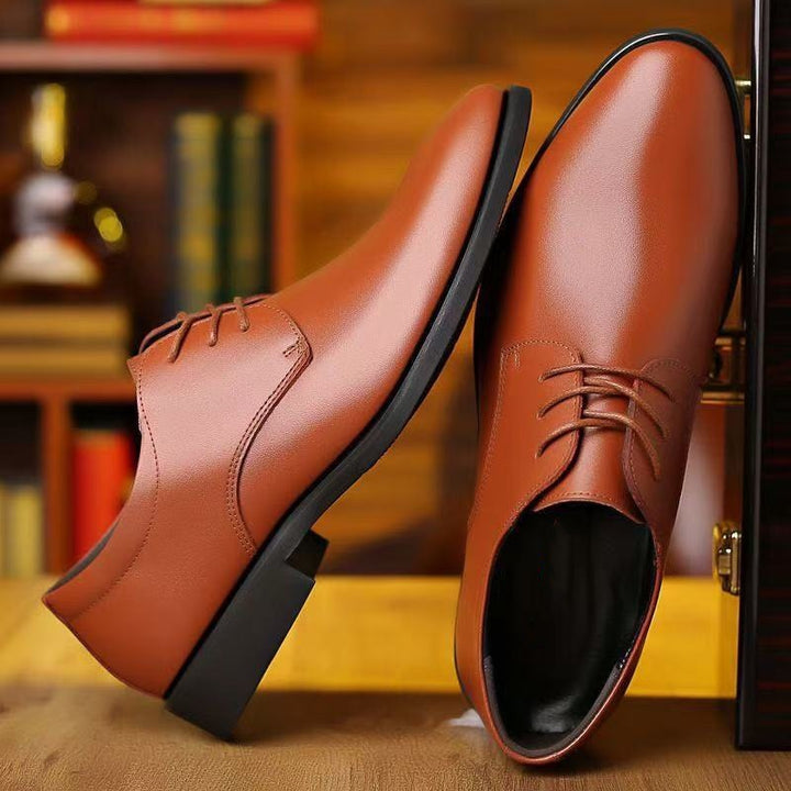 Herren Elegante Derby-Business-Schnürschuhe aus Glattleder mit schmaler Leiste Echoarhiv