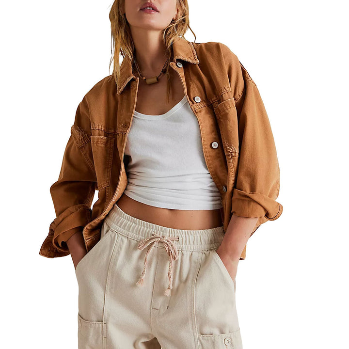 Damen lässige JEchoarchivnsjacke im Oversized-Stil mit dekorativen Fransen Echoarchiv
