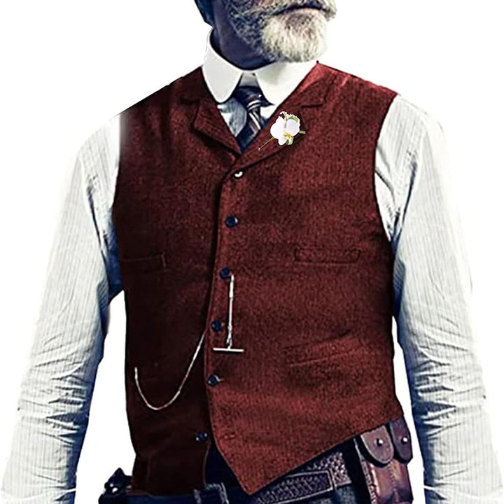 Herren Elegante Weste mit Knopfdetails und seitlichen Taschen Echoarchiv