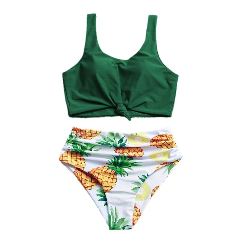 Damen Bikini-Set mit knotenförmigem Oberteil und hohem Bund Echo Archiv