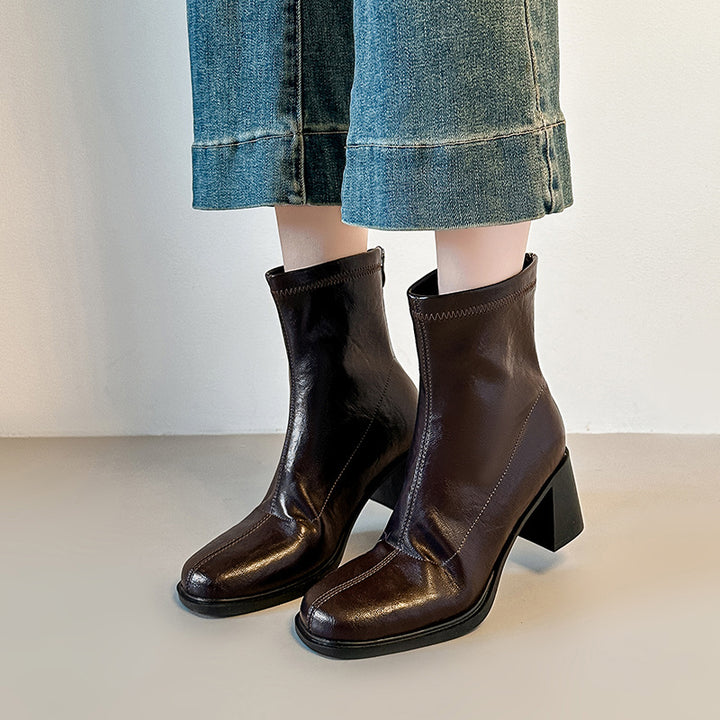 Damen Ankle-Boots mit schlankem Sockenschaft und sculpted Blockabsatz Echo Archiv
