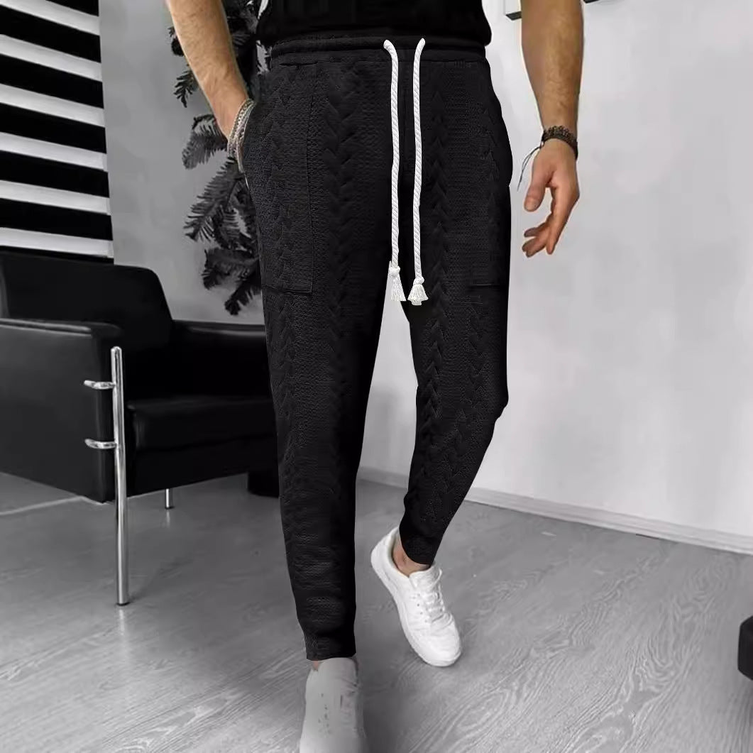 Herren lässige Freizeithose mit strukturiertem Design und praktischen Taschen Echoarchiv