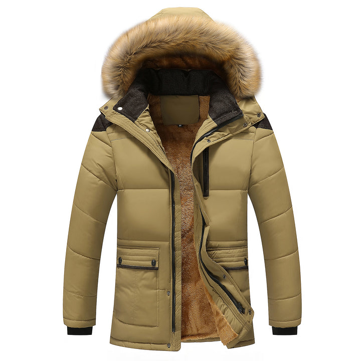 Herren Lang geschnittener Thermo-Parka mit Teddy-Innenfutter und abnehmbarem Kunstfellbesatz Echoarchiv