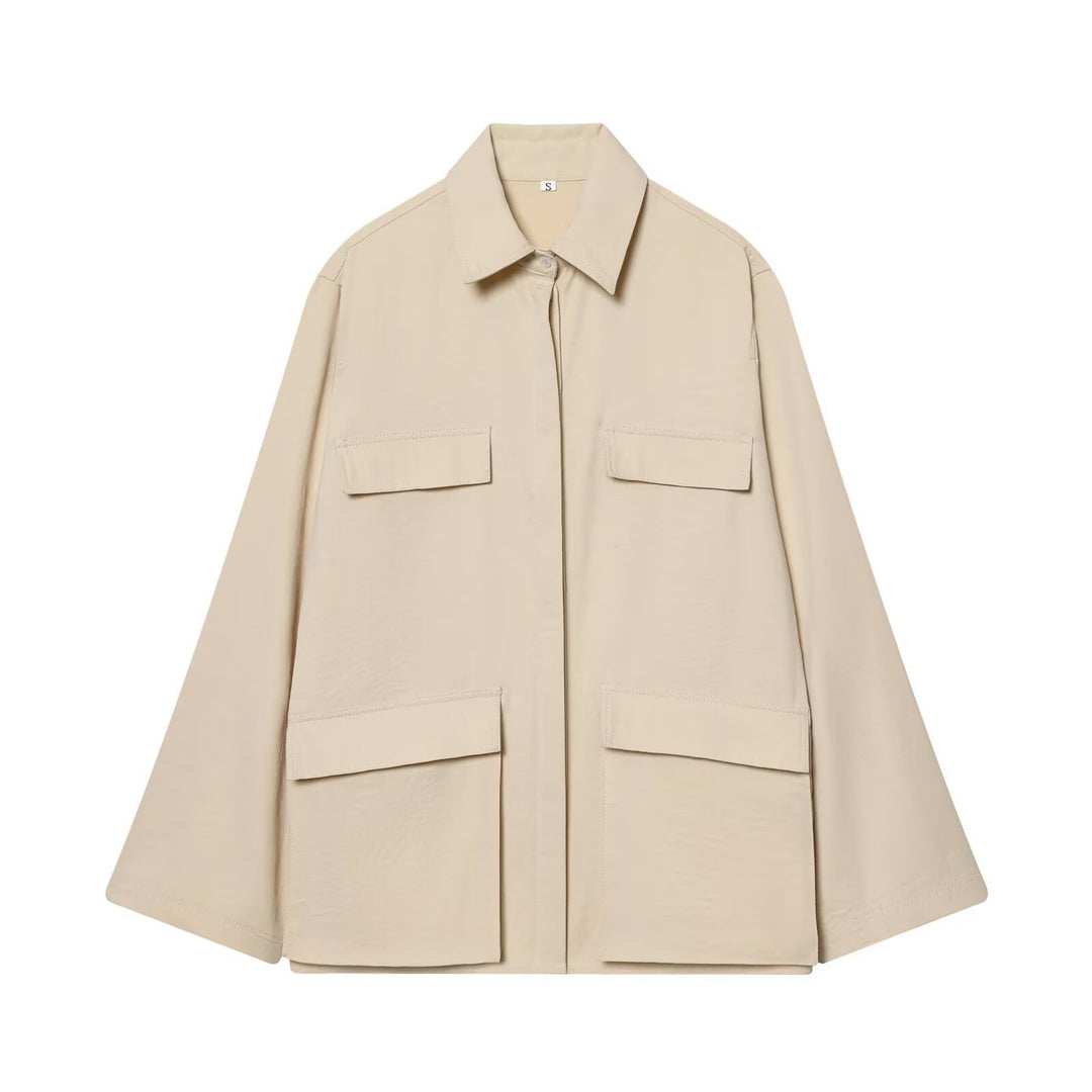 Damen Oversize Feldjacke im Boxy‑Cut mit vier Klapptaschen und verdeckter Druckknopfleiste Echo Archiv