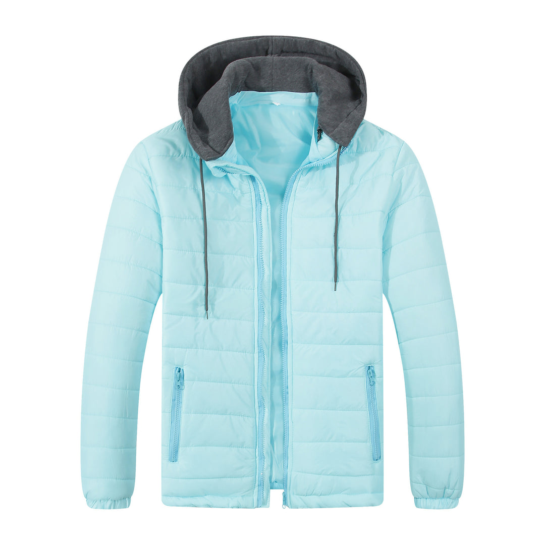 Herren gesteppte Winterjacke mit abnehmbarer Kapuze Echoarchiv
